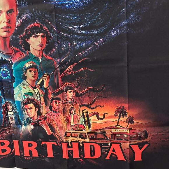 Stranger Things Happy Birthday Banner and Funko Pop Birthday Bunting - Picture 3 of 11